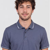 Tricou Polo bărbați Rugatchi cu guler contrast indigo