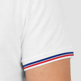 Tricou bărbați cu manșete contrast alb