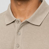 Tricou Polo bărbați din bumbac și vâscoză bej