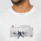 Tricou bărbați din bumbac cu imprimeu frontal alb
