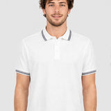Tricou Polo bărbați Rugatchi cu dungi contrast alb