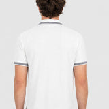 Tricou Polo bărbați Rugatchi cu dungi contrast alb