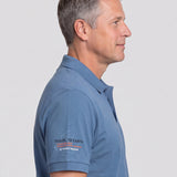 Tricou Polo bărbați din bumbac albastru cu imprimeu
