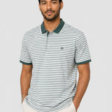 Tricou Polo Bărbați Regular Fit cu Dungi Mint