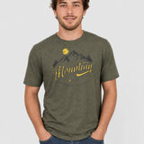 Tricou bărbați Killtec cu imprimeu montan verde olive