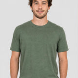 Tricou bărbați din bumbac cu logo brodat verde