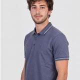 Tricou Polo bărbați Rugatchi cu guler contrast indigo
