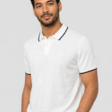 Tricou Polo bărbați Rugatchi cu guler contrast alb