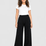Pantaloni damă negru cu croială wide leg