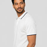 Tricou Polo bărbați Rugatchi cu guler contrast alb